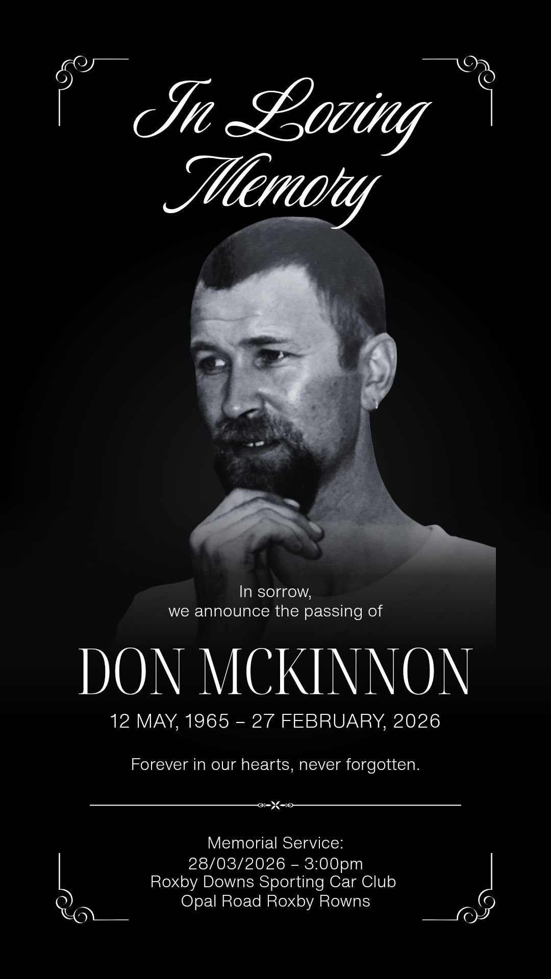 Donald McKinnon Memorial Photo