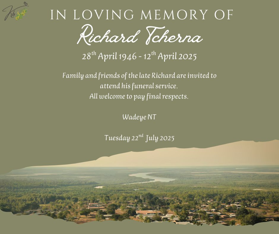 Richard Tcherna Funeral Notice Photo