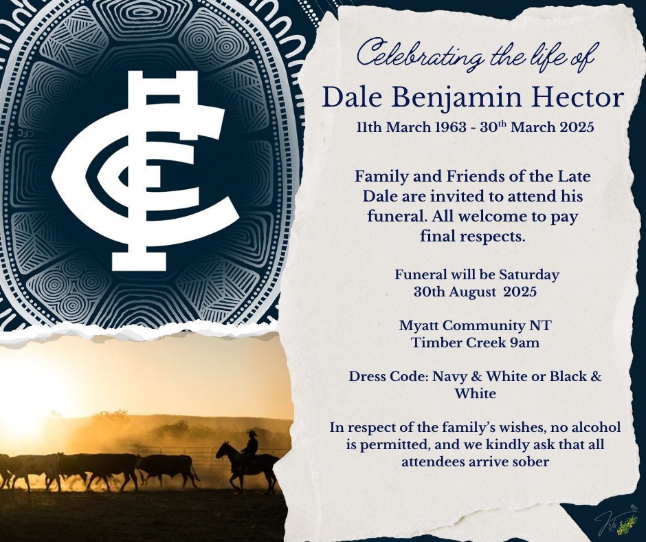 Dale Hector Funeral Notice Photo