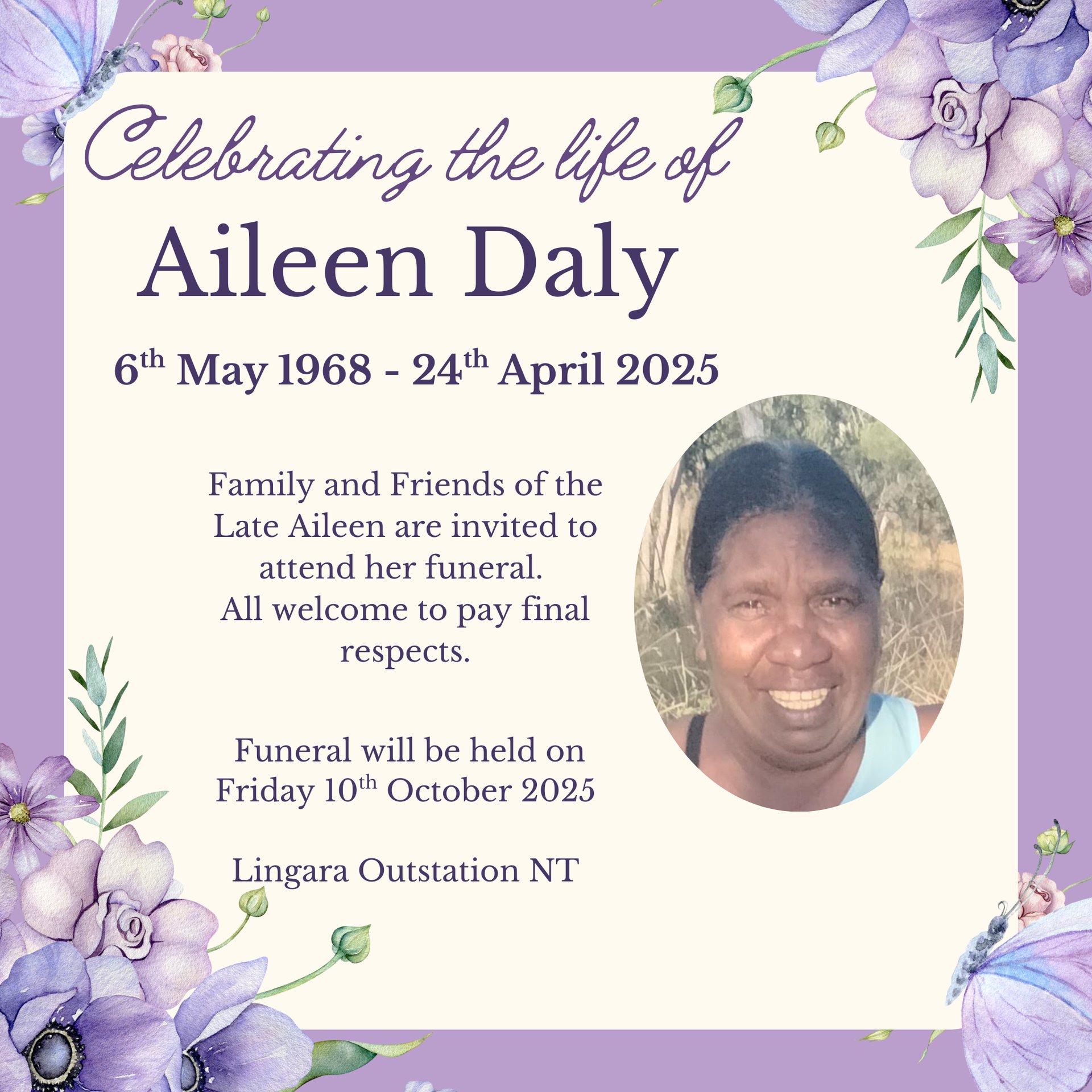 Aileen Daly Funeral Notice Photo