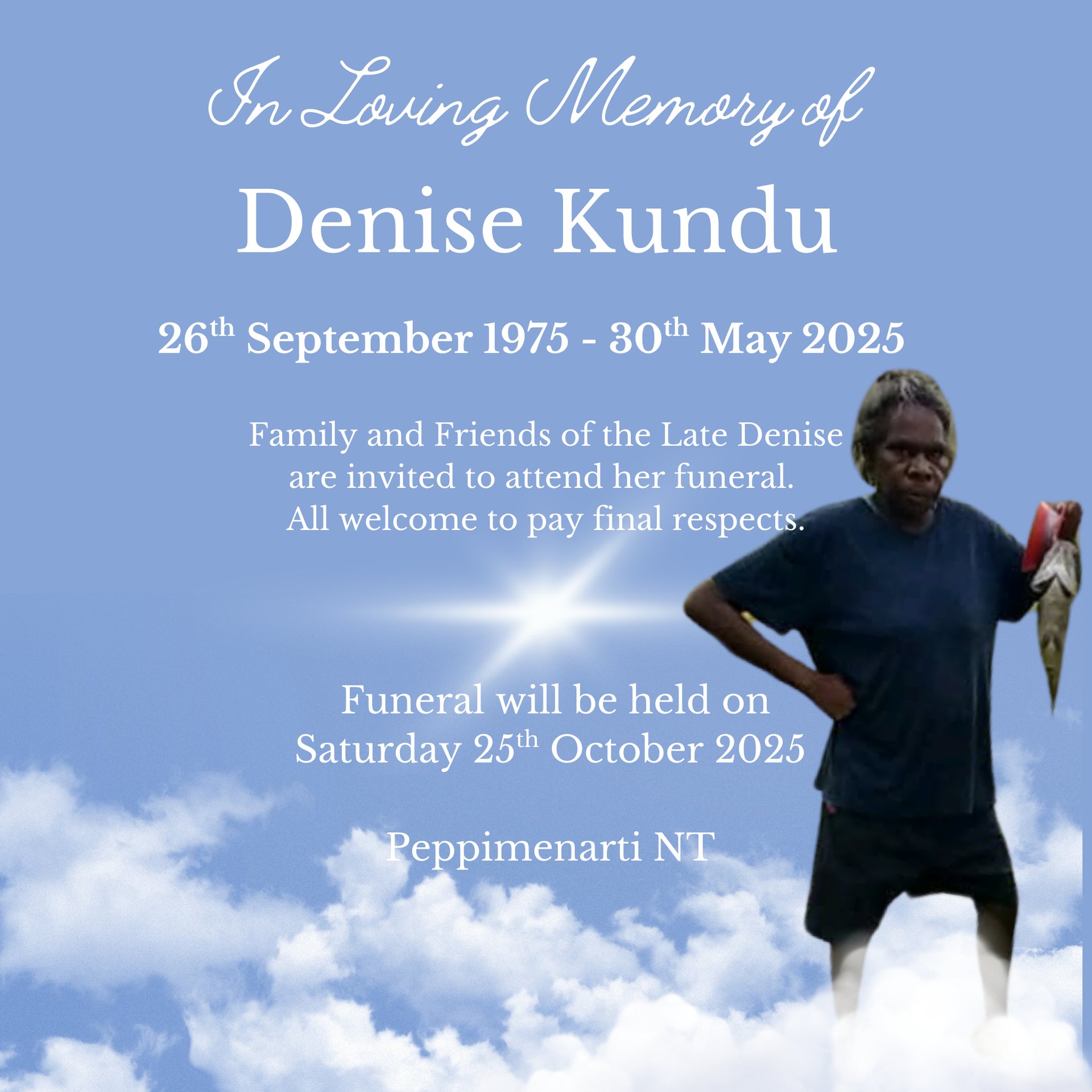 Denise Kundu Funeral Notice Photo
