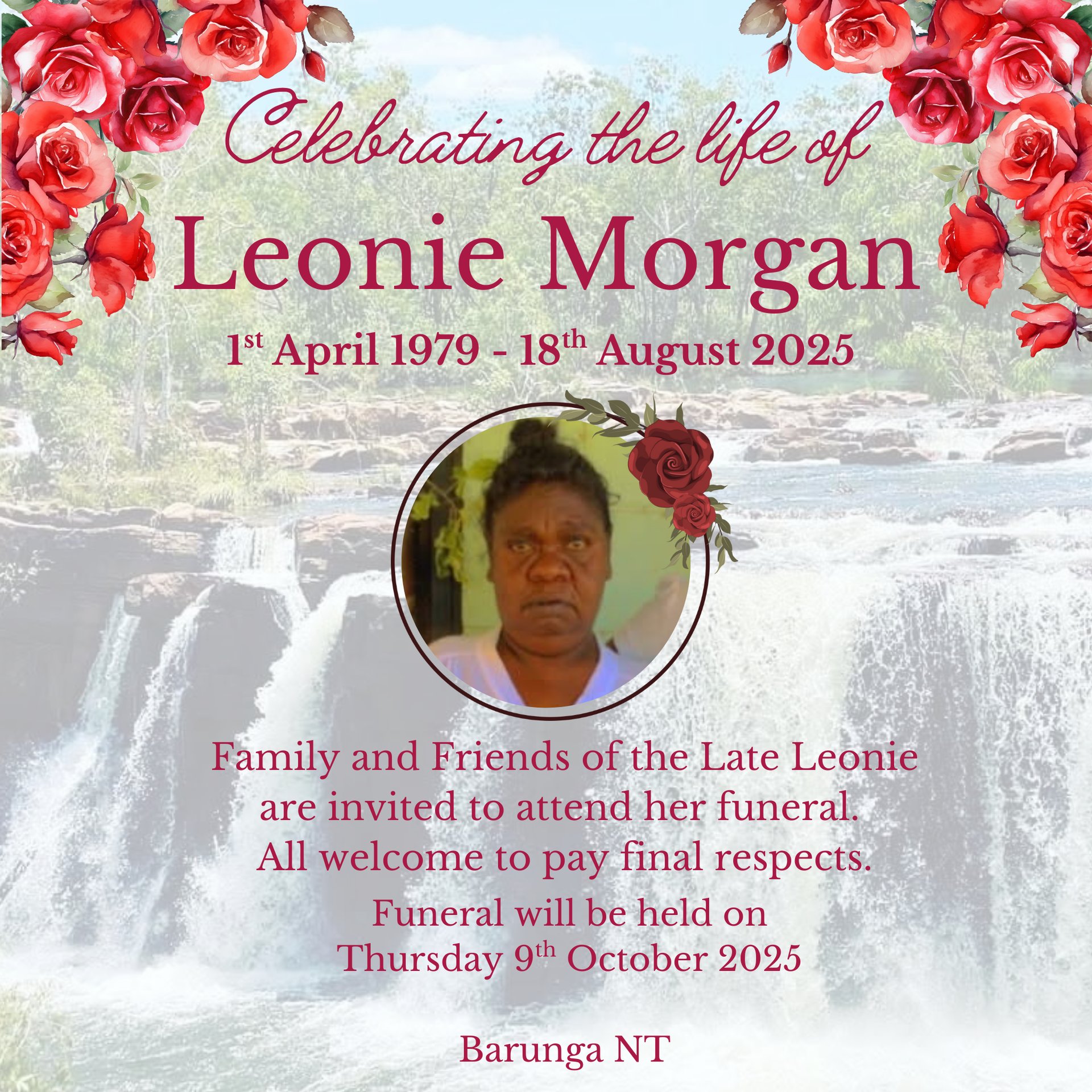 Leonie Morgan Funeral Notice Photo