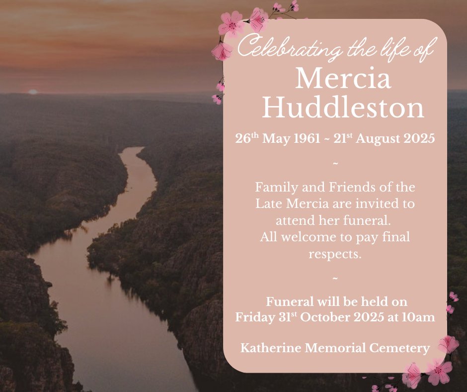 Mercia Huddleston Funeral Notice Photo