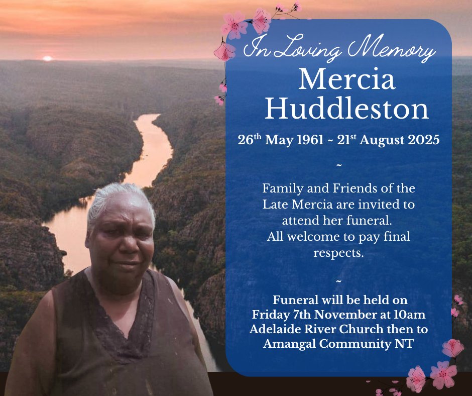Mercia Huddleston Funeral Notice Photo