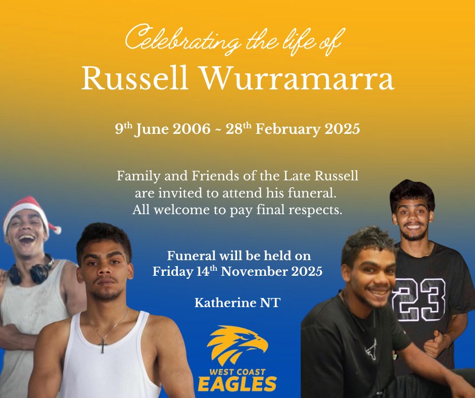 Russell Wurramarra Funeral Notice Photo