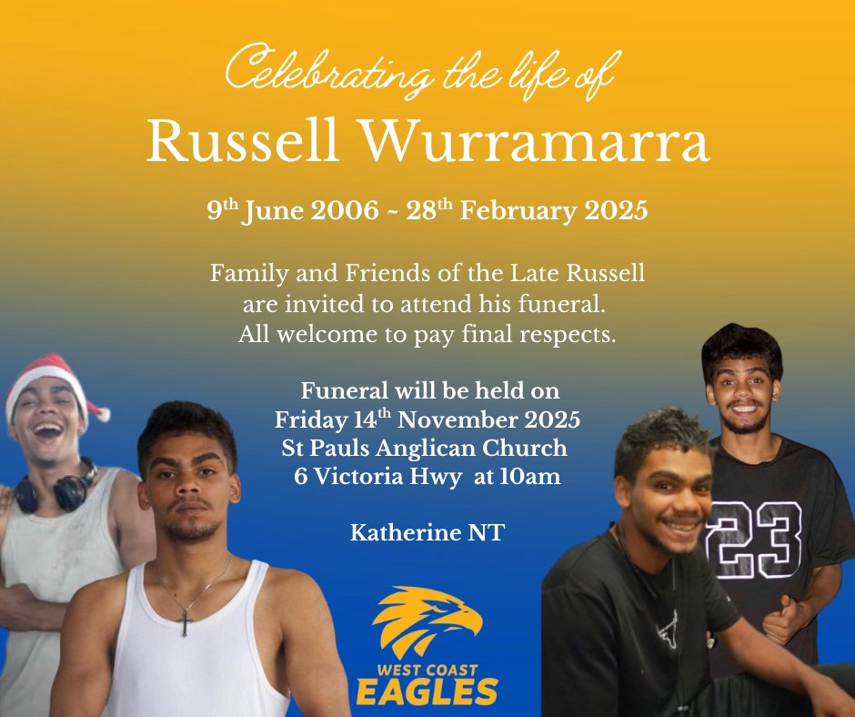 Russell Wurramarra Funeral Notice Photo