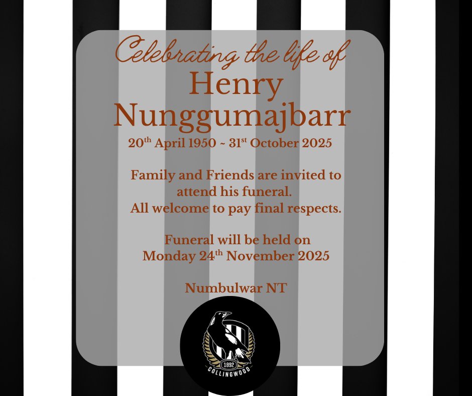 Henry Nunggumajbarr Funeral Notice Photo