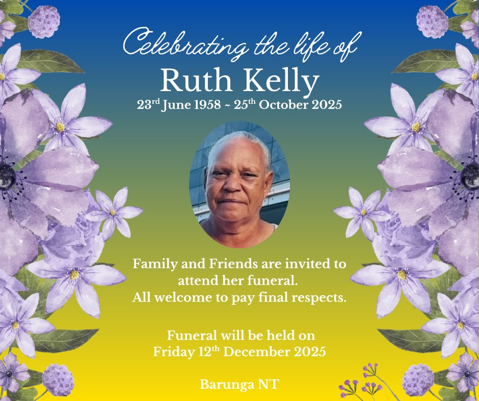 Ruth Kelly Funeral Notice Photo