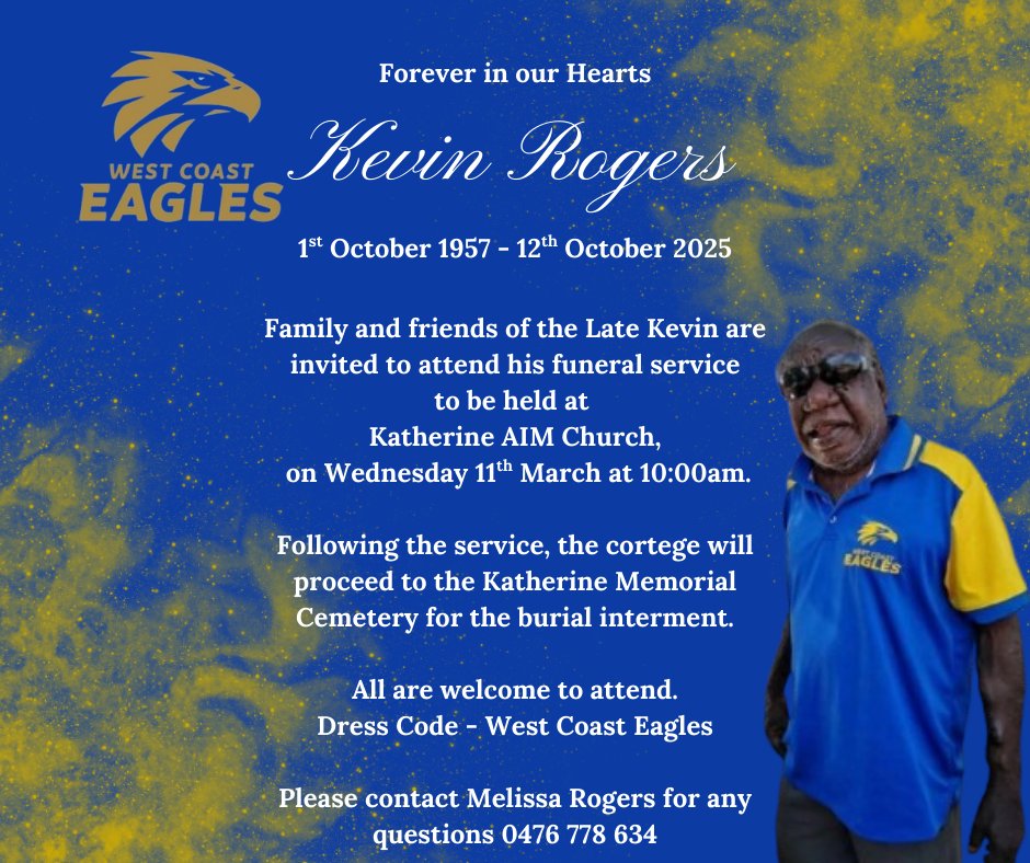 Kevin Rogers Funeral Notice Photo