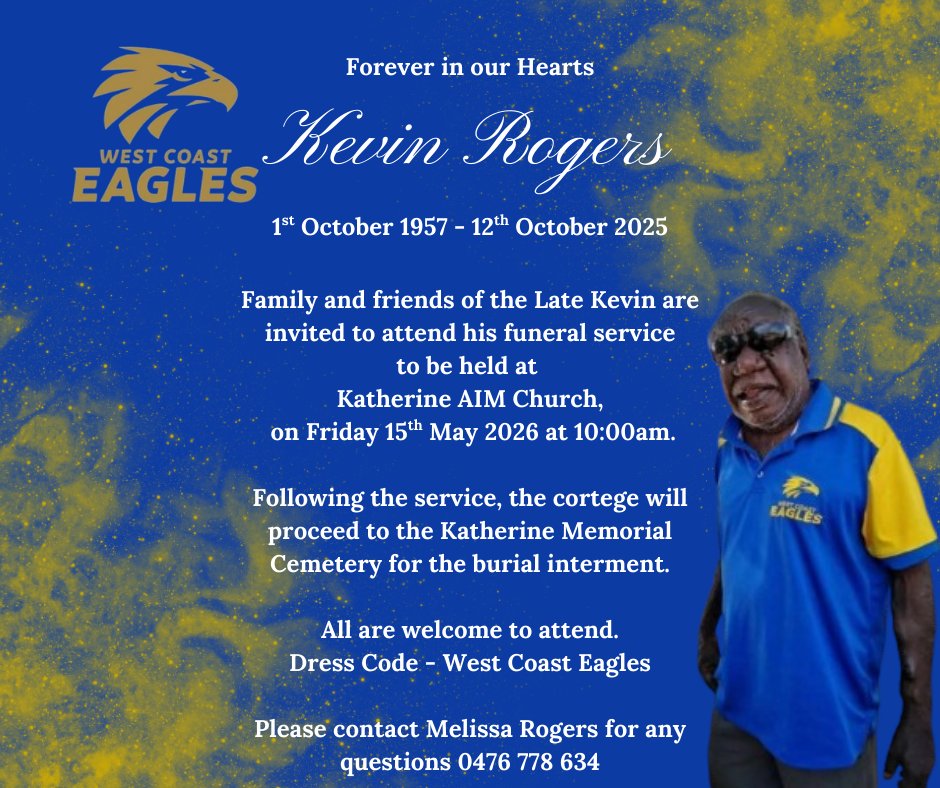 Kevin Rogers Funeral Notice Photo