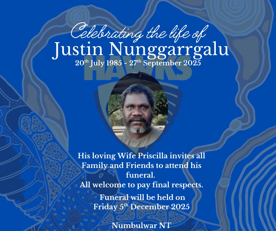 Justin Nunggarrgalu Funeral Notice Photo
