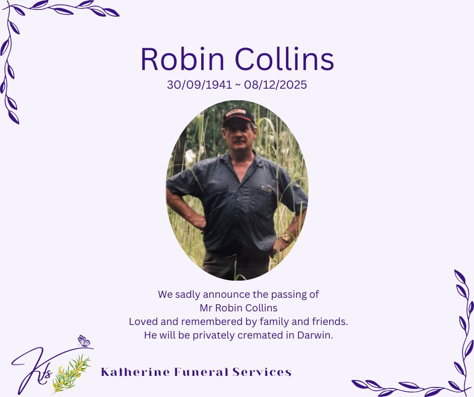 Robin Collins Funeral Notice Photo