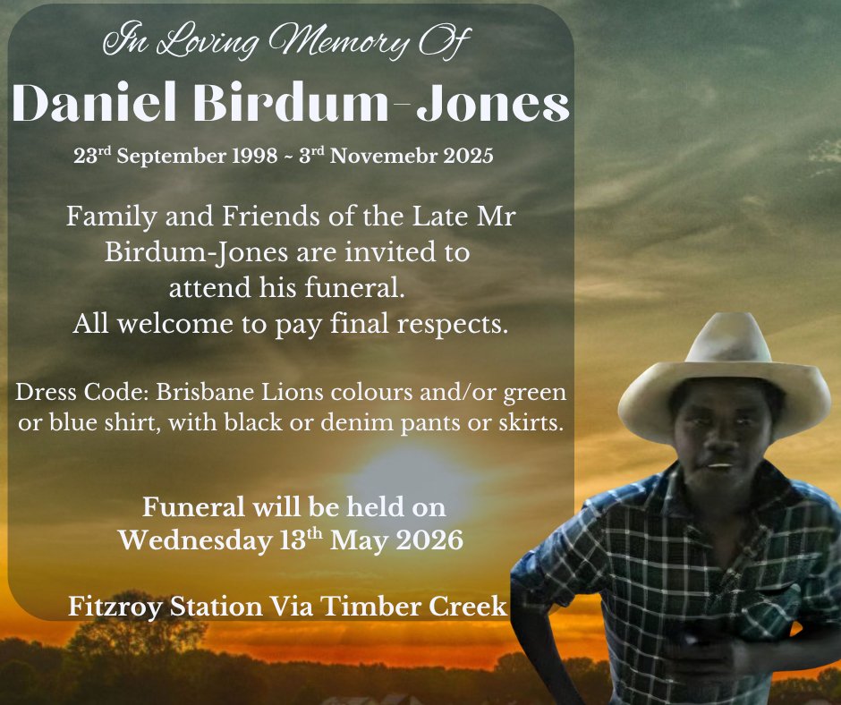 Daniel Birdum-Jones Funeral Notice Photo