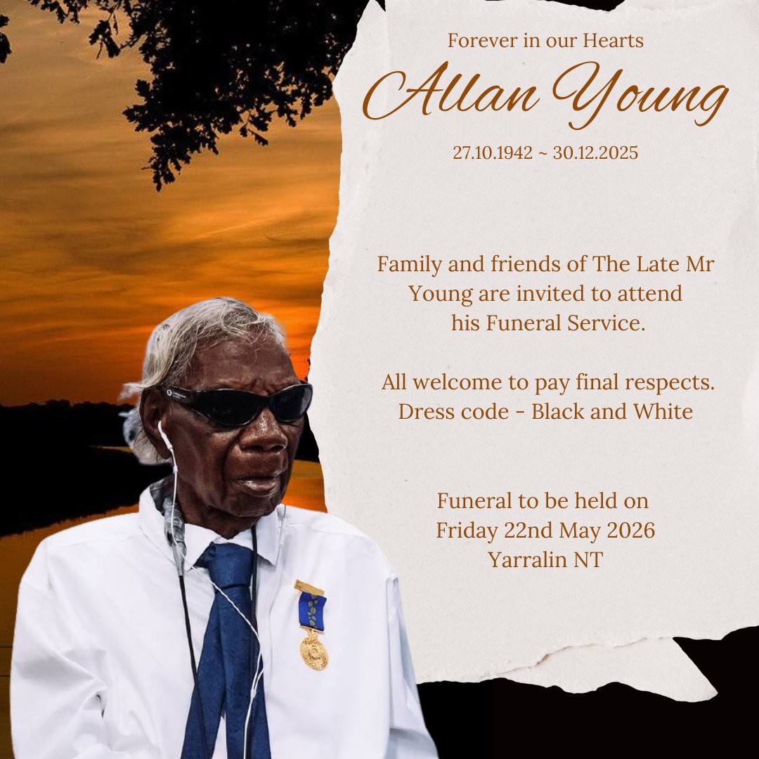 Allan Young Funeral Notice Photo