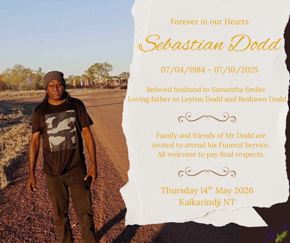 Sebastian Dodd Funeral Notice Photo