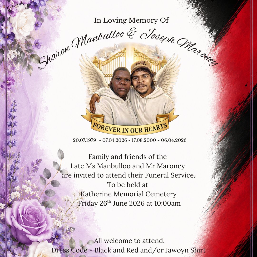 Sharon Manbulloo Funeral Notice Photo