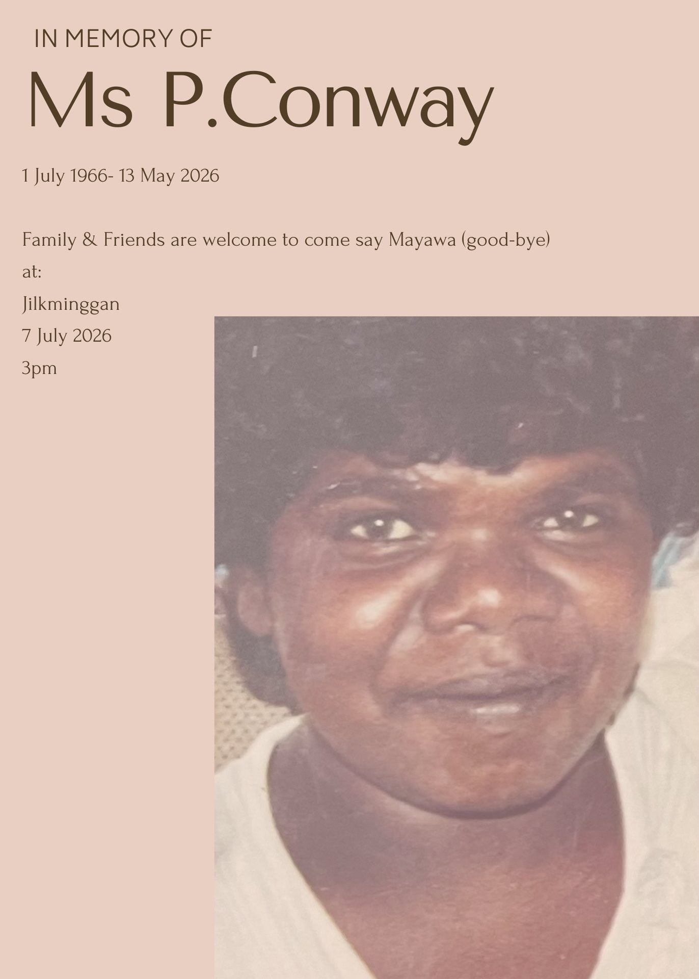 Phyllis Conway Funeral Notice Photo
