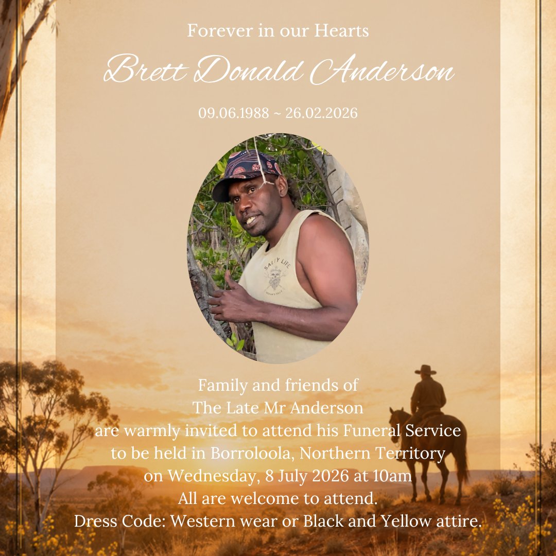 Brett Donald Anderson Funeral Notice Photo