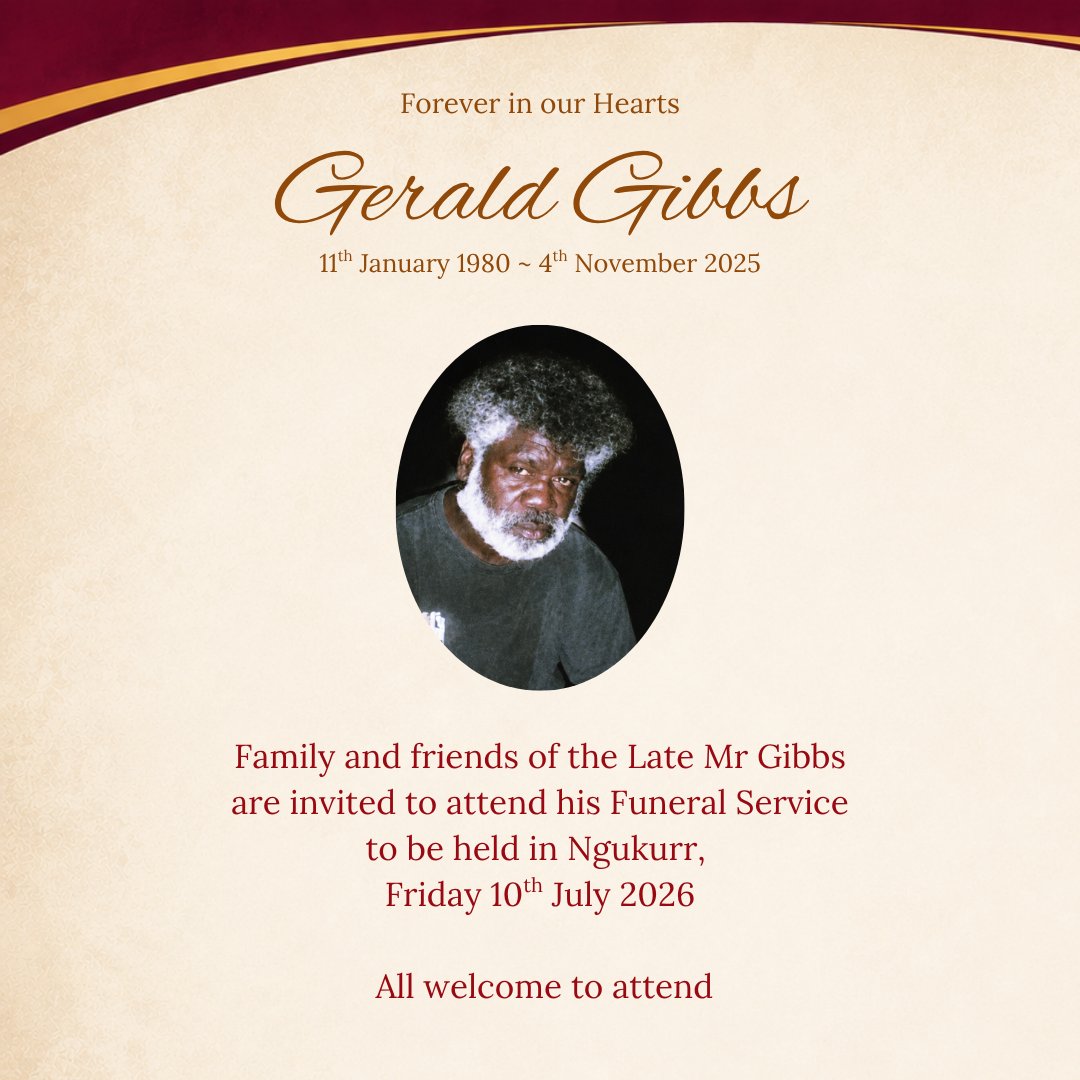 Gerald Gibbs Funeral Notice Photo
