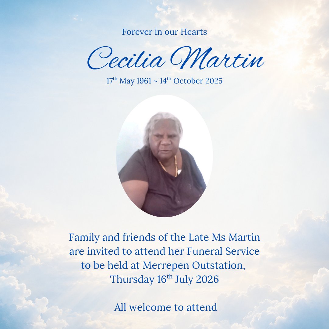 Cecilia Martin Funeral Notice Photo