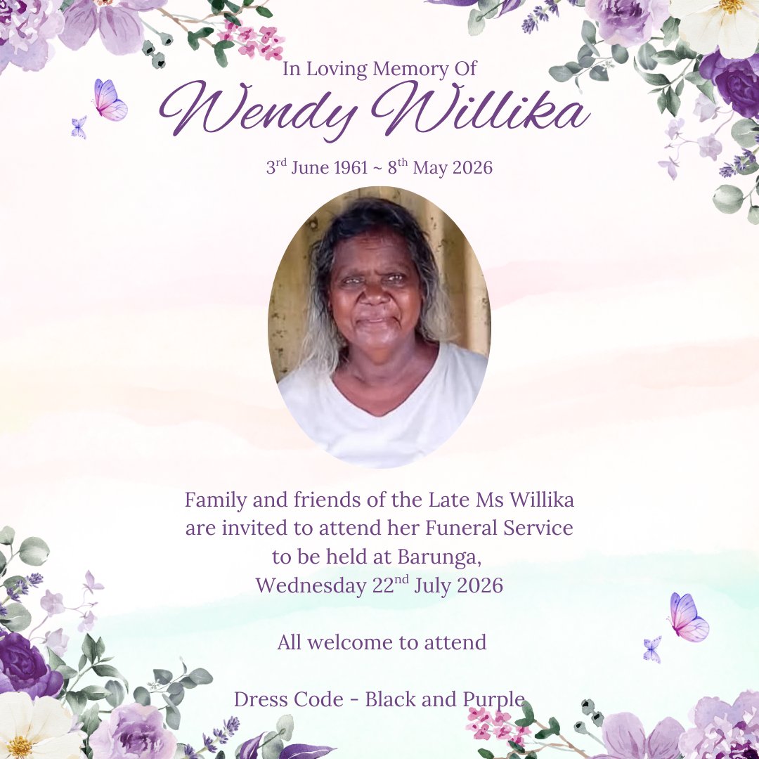 Wendy Willika Funeral Notice Photo
