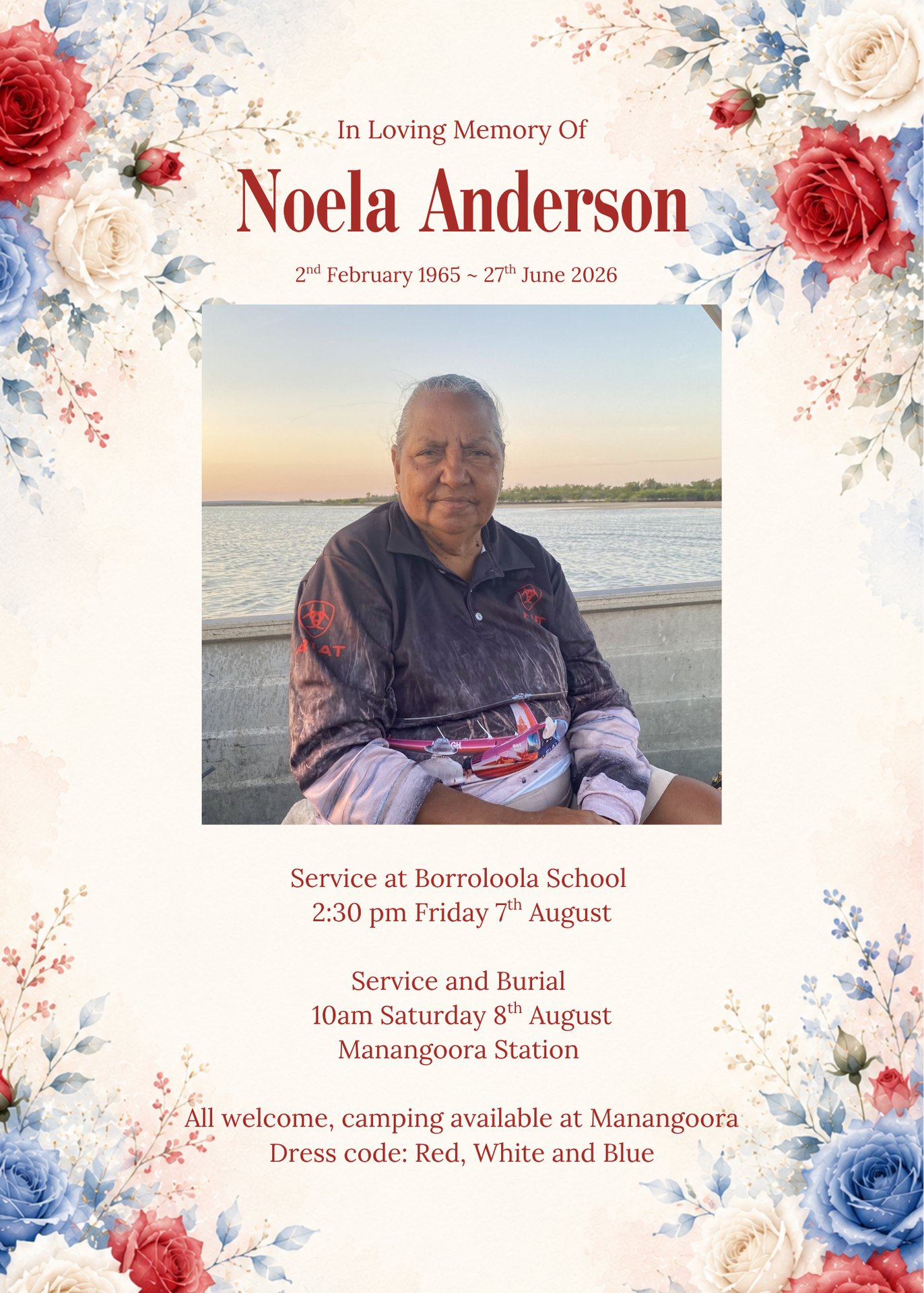 Noela Anderson Funeral Notice Photo