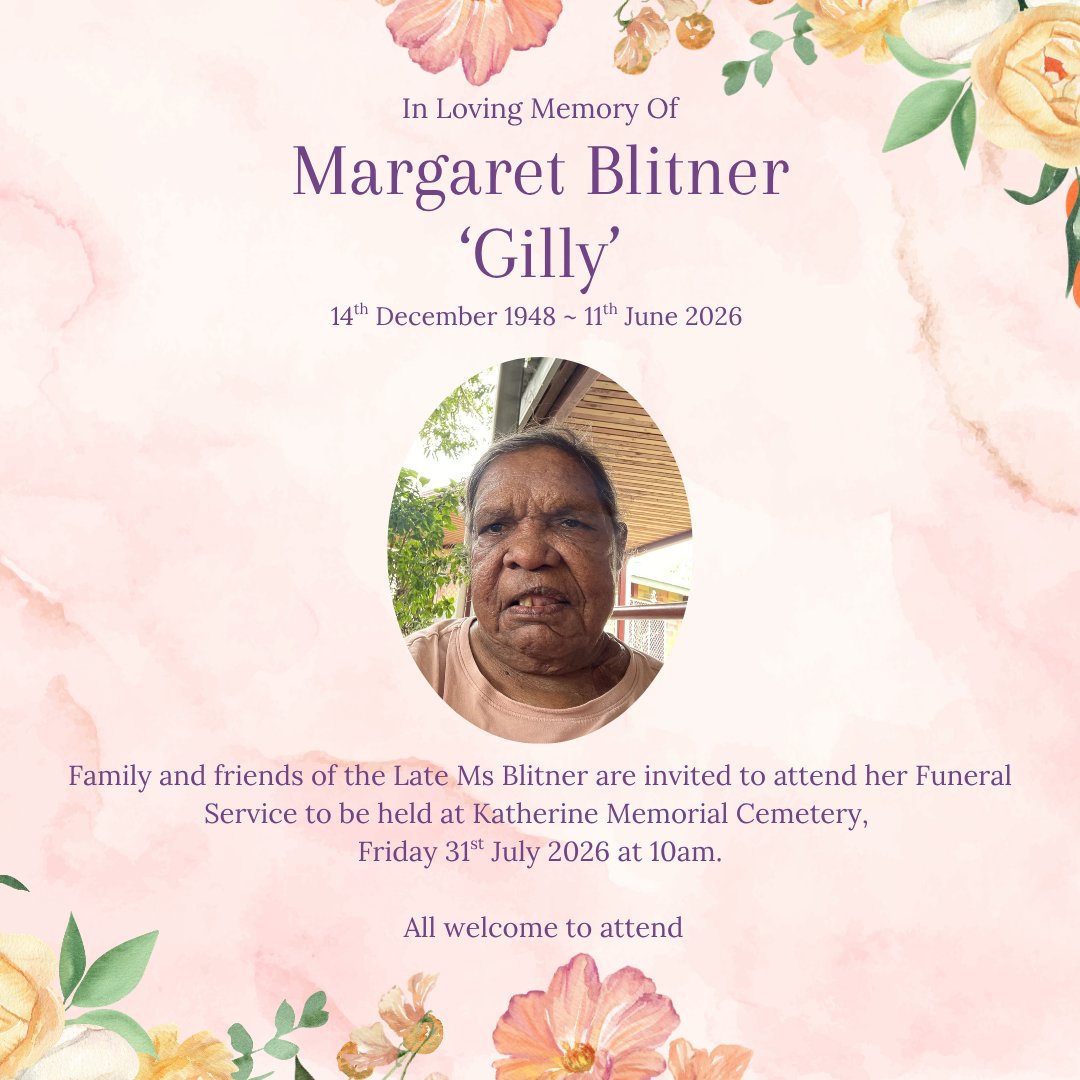 Margaret 'Gilly' Blitner Funeral Notice Photo
