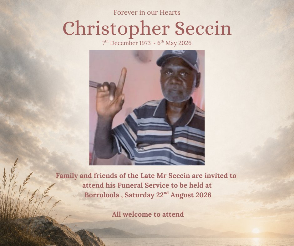 Christopher Seccin Funeral Notice Photo