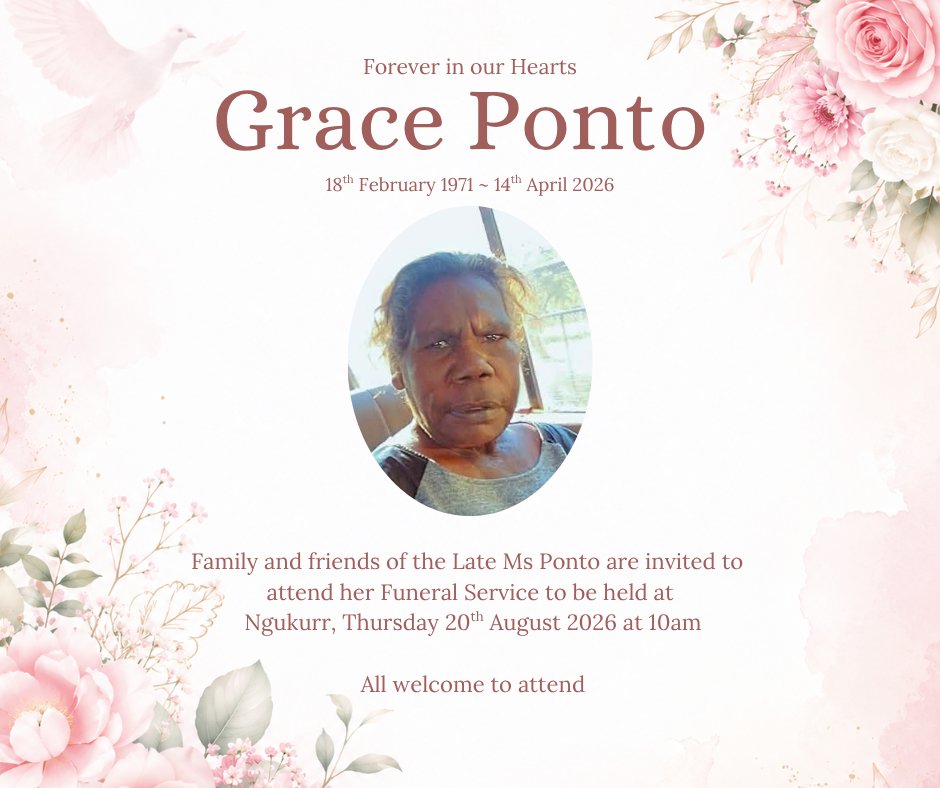 Grace Ponto Funeral Notice Photo