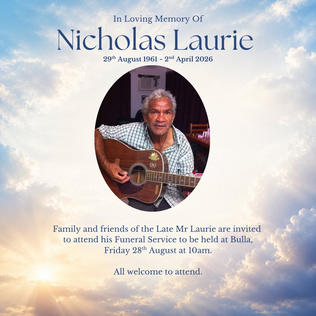 Nicholas Laurie Funeral Notice Photo