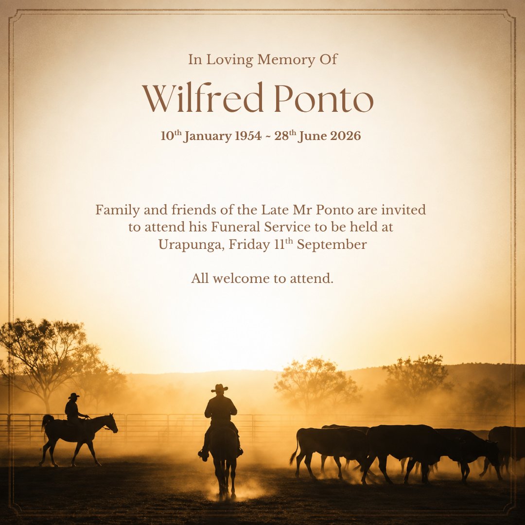 Wilfred Ponto Funeral Notice Photo