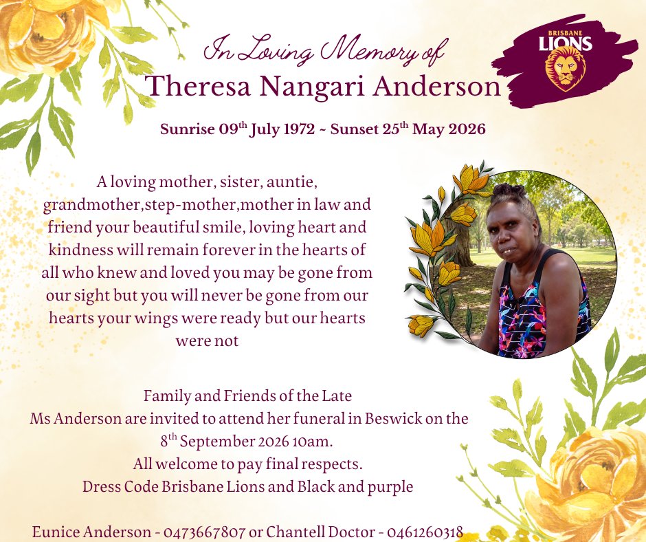 Theresa Nangari Anderson Funeral Notice Photo