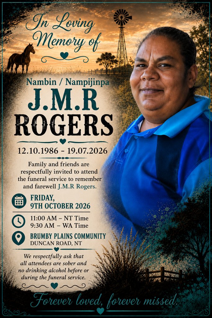 J.M.R Rogers Funeral Notice Photo