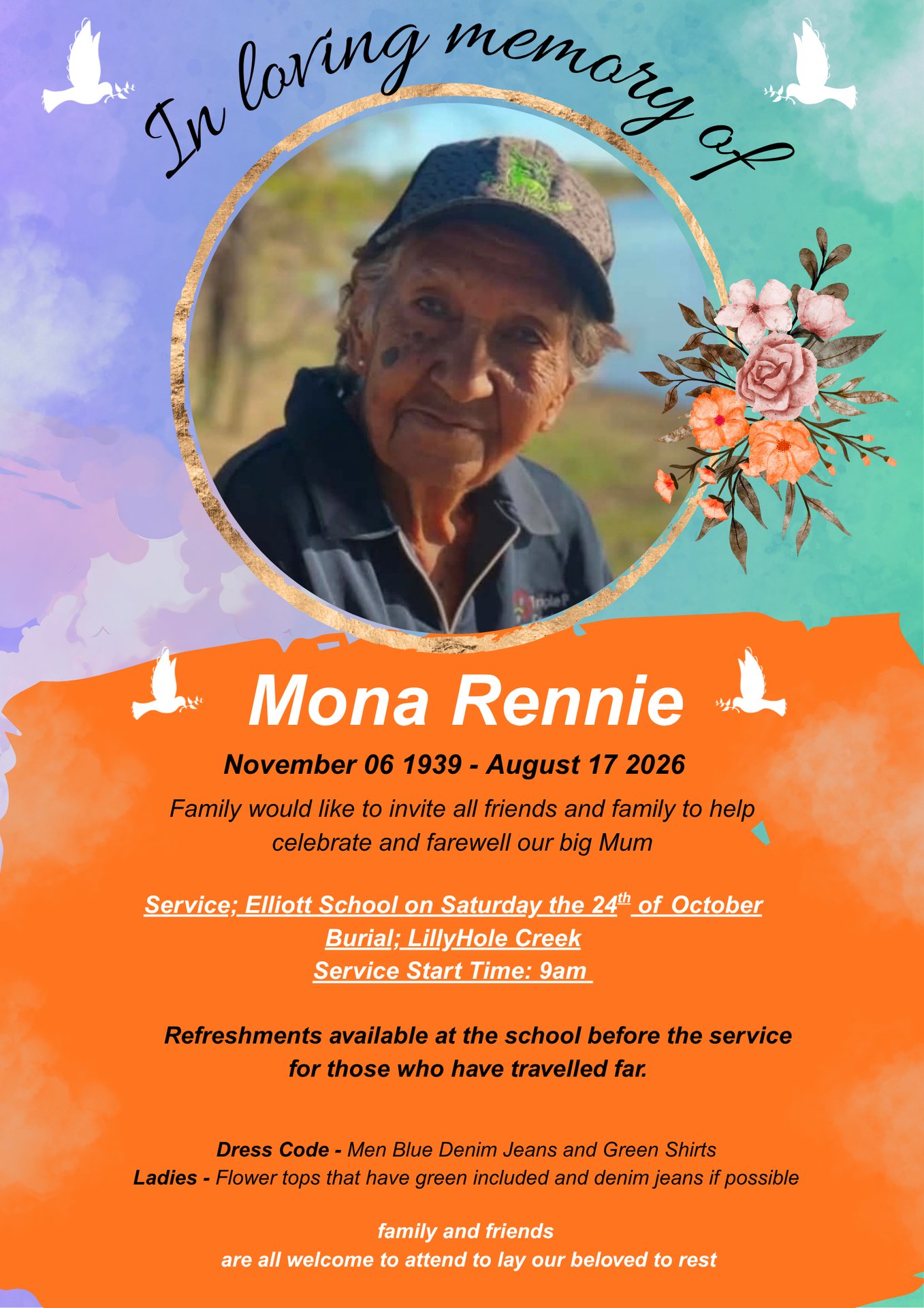 Mona Rennie Funeral Notice Photo