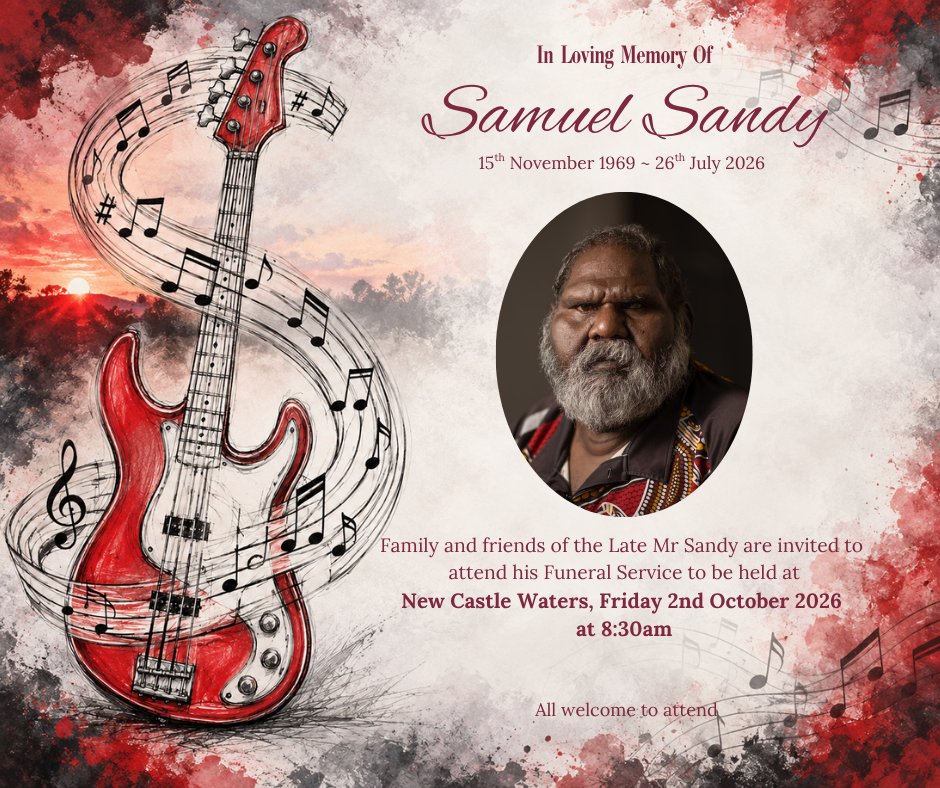 Samuel Sandy Funeral Notice Photo
