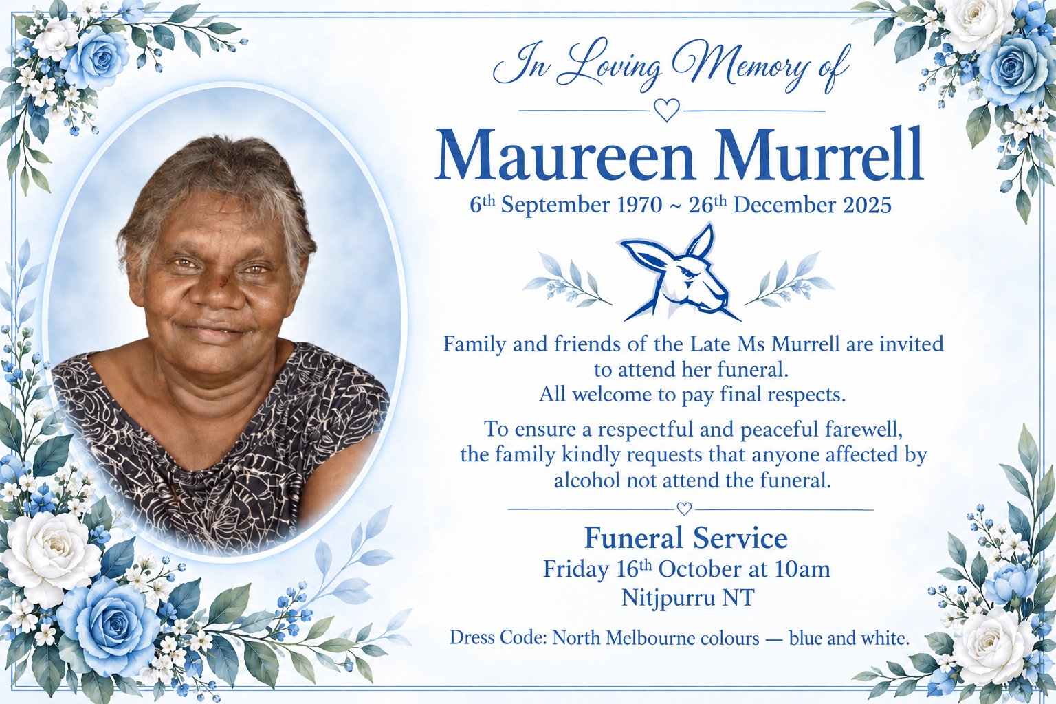 Maureen Murrell Funeral Notice Photo