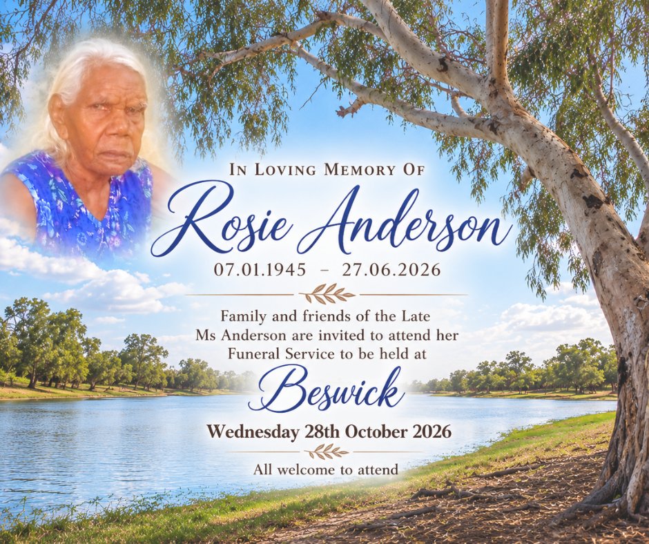 Rosie Anderson Funeral Notice Photo